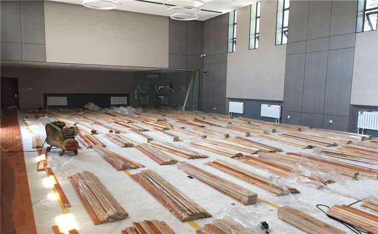 橡膠木籃球運(yùn)動(dòng)地板雙層龍骨結(jié)構(gòu)